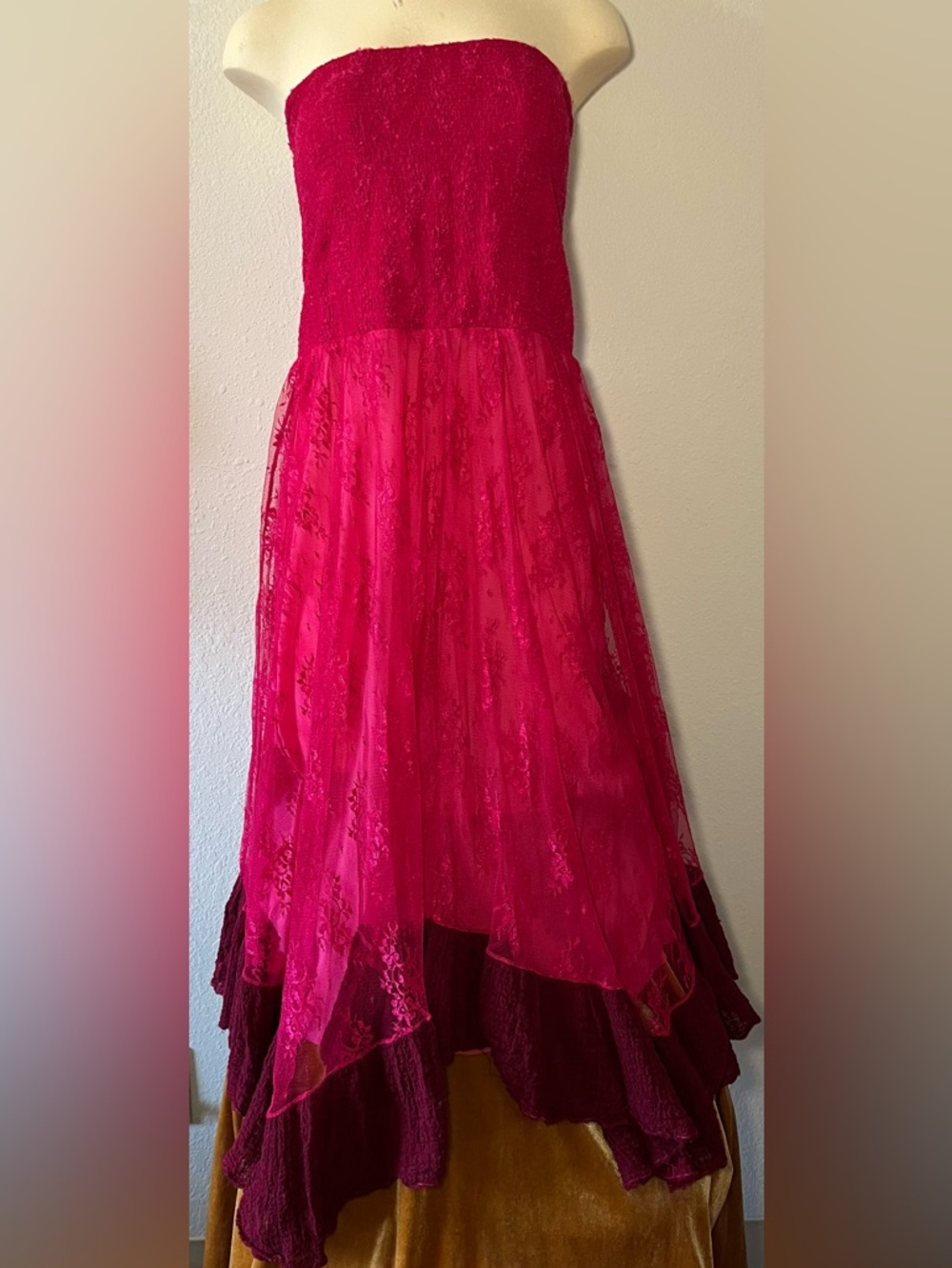 RARE!!! Free People Strapless Lace Midi Dress